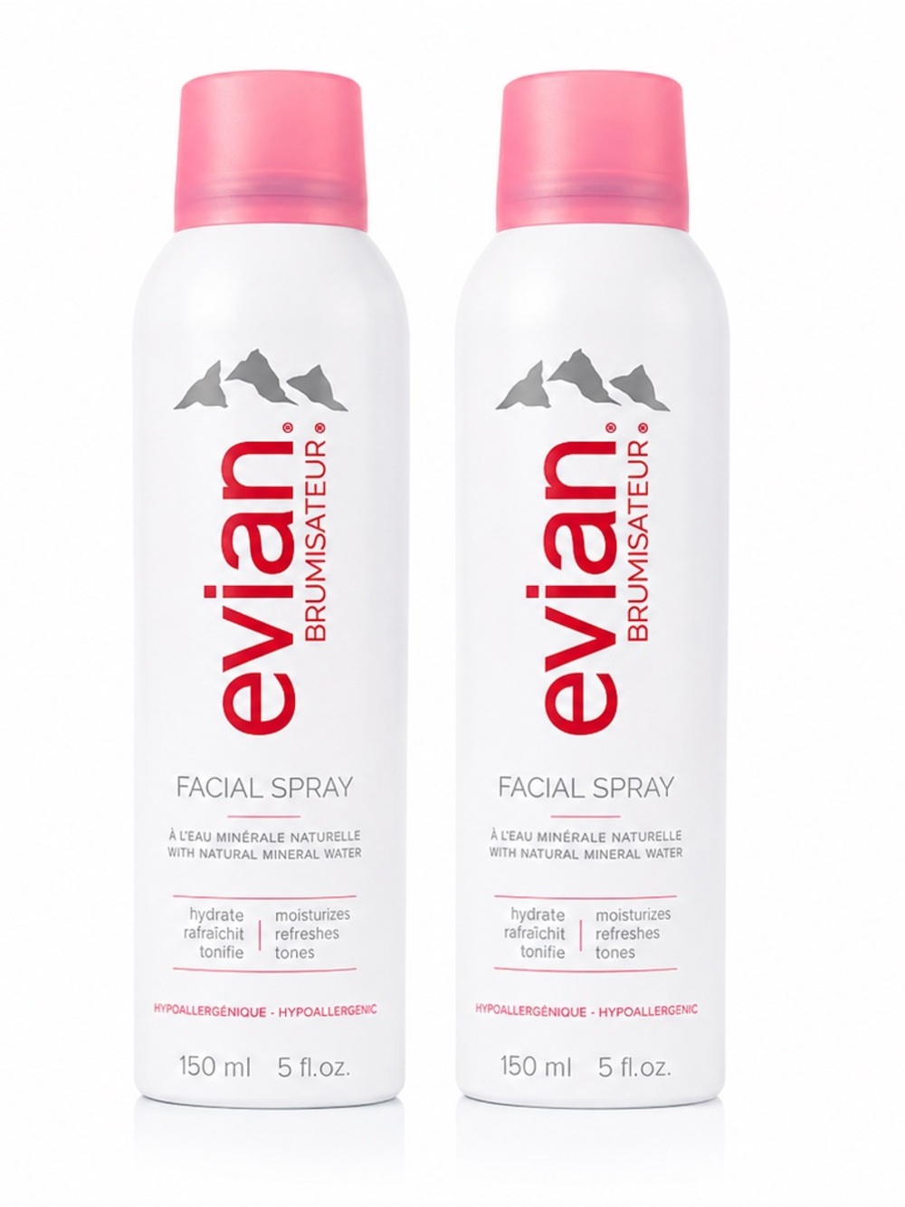 Evian Facial Spray Natural Mineral Water 150ml 5 fl oz Set of 2